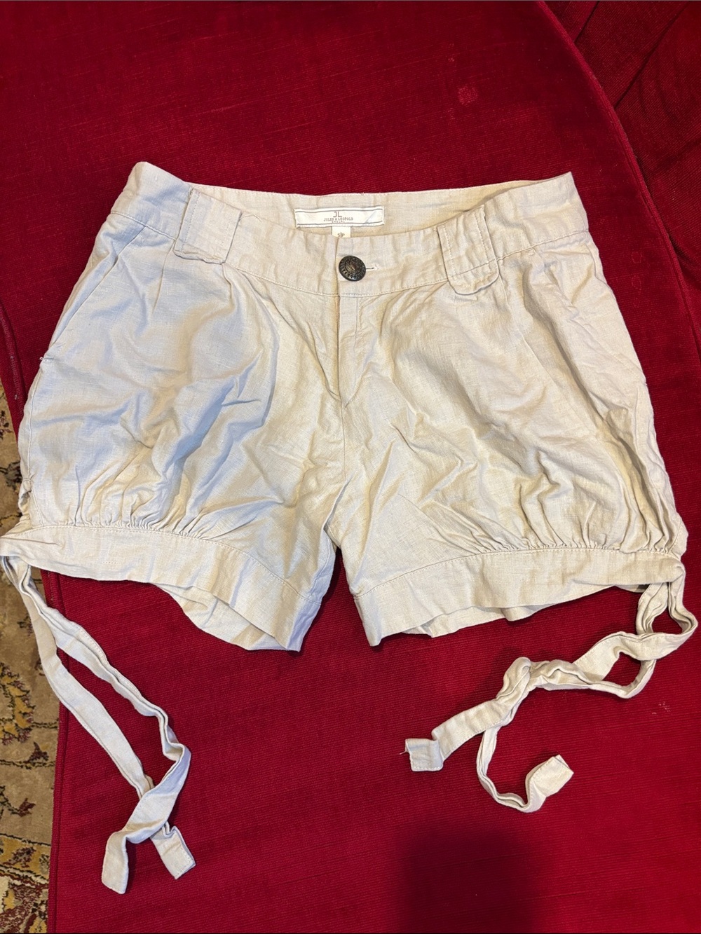 Jules & Leopold Light Beige Drawstring Hem Shorts